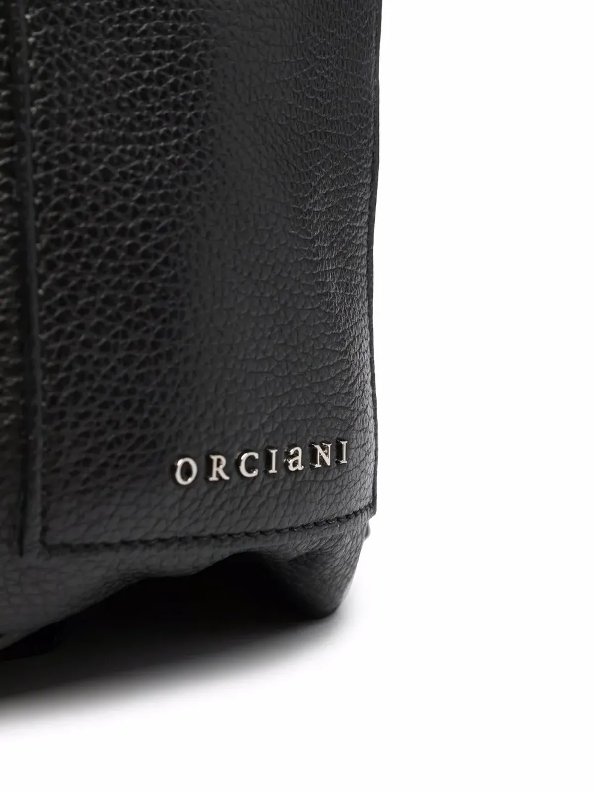 Orciani ロゴプレート付きレザーバックパック - 画像4