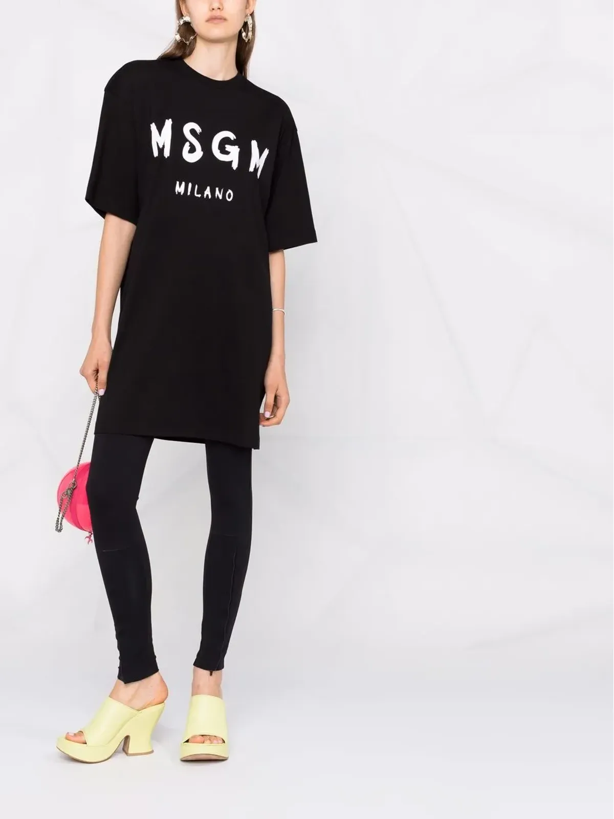 MSGM ロゴプリントTシャツドレス - 画像2
