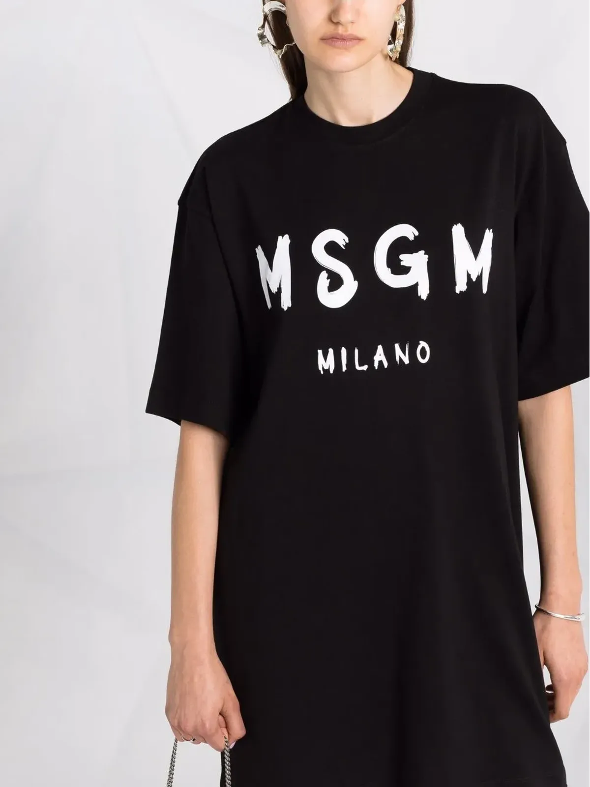 MSGM ロゴプリントTシャツドレス - 画像3
