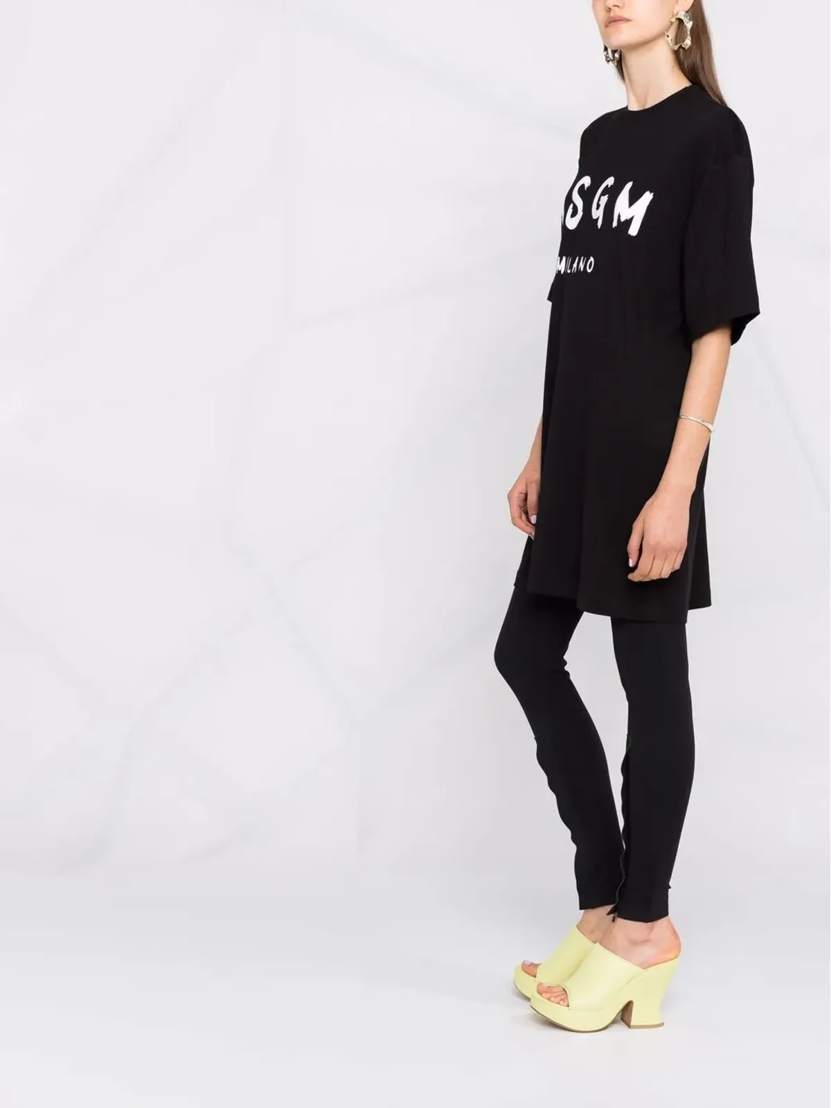 MSGM ロゴプリントTシャツドレス - 画像4