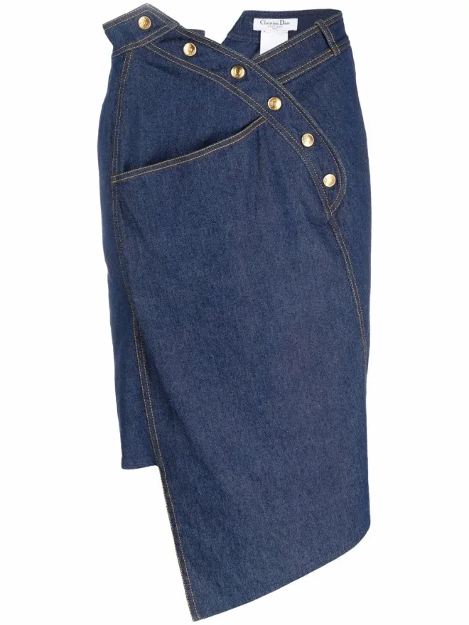 Christian Dior Pre-Owned Christian Dior Pre-Owned アシンメトリーデニムスカートの商品画像