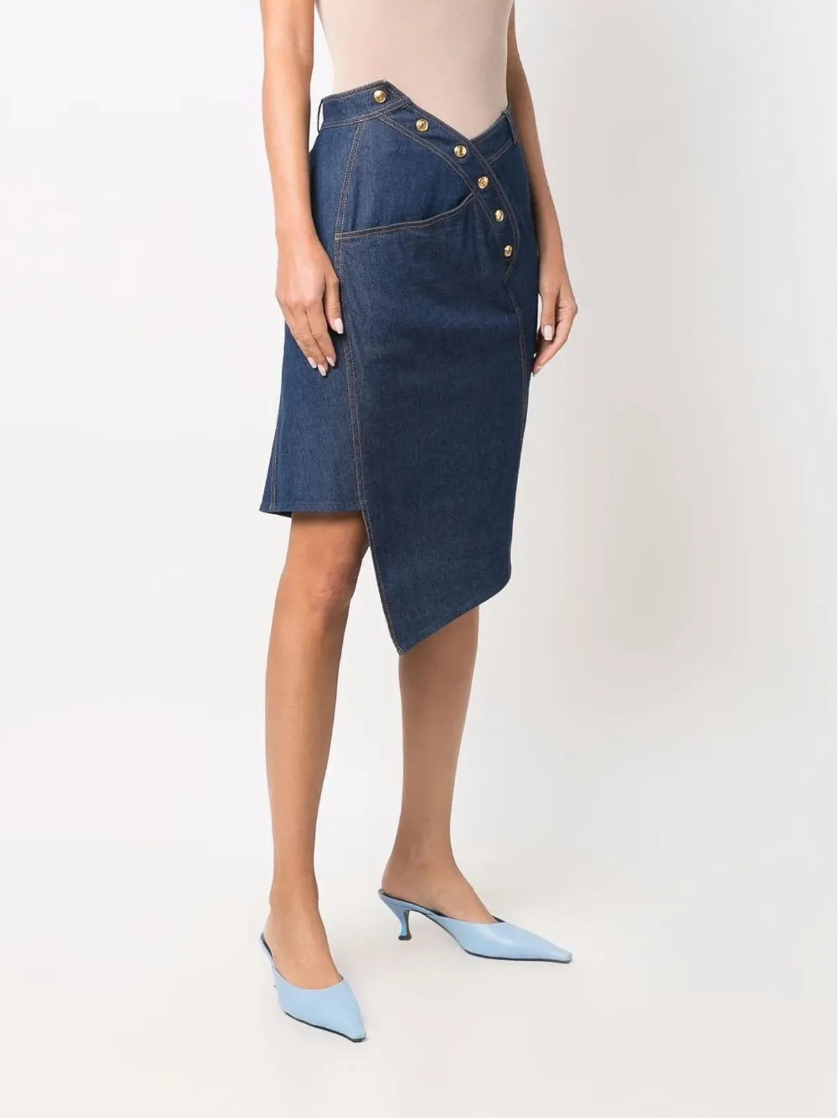 Christian Dior Pre-Owned アシンメトリーデニムスカート - 画像3