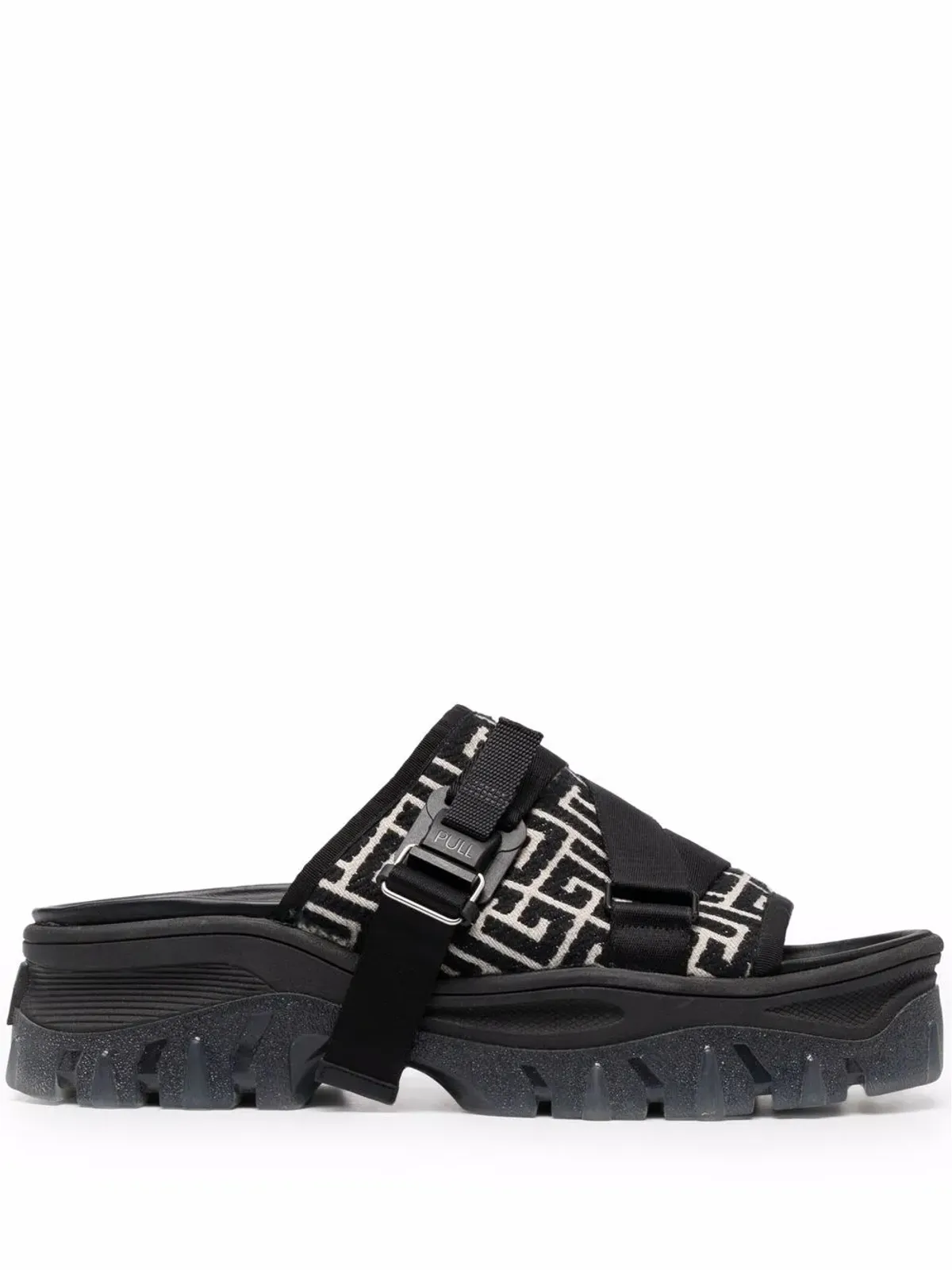 Balmain Ulysse モノグラムスライド - ブラック - 画像1