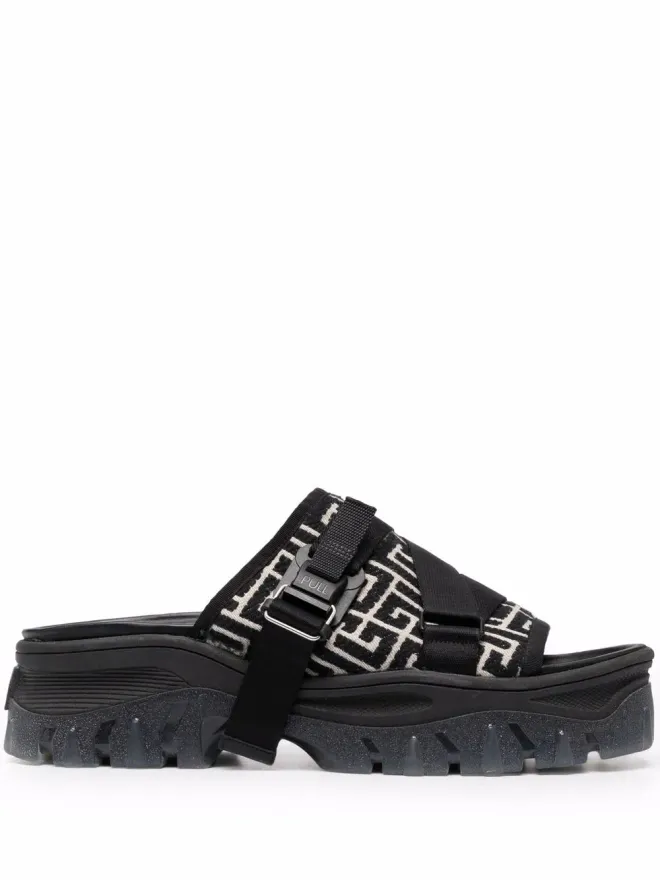 BALMAIN Balmain Ulysse モノグラムスライド - ブラックの商品画像