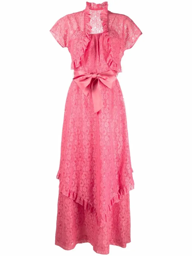 A.N.G.E.L.O. Vintage Cult A.N.G.E.L.O. Vintage Cult 1950年代 ブロデリ・アングレーズのフリルドレスとボレロ - ピンクの商品画像