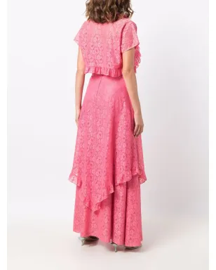 A.N.G.E.L.O. Vintage Cult 1950年代 ブロデリ・アングレーズのフリルドレスとボレロ - ピンク - サムネイル4