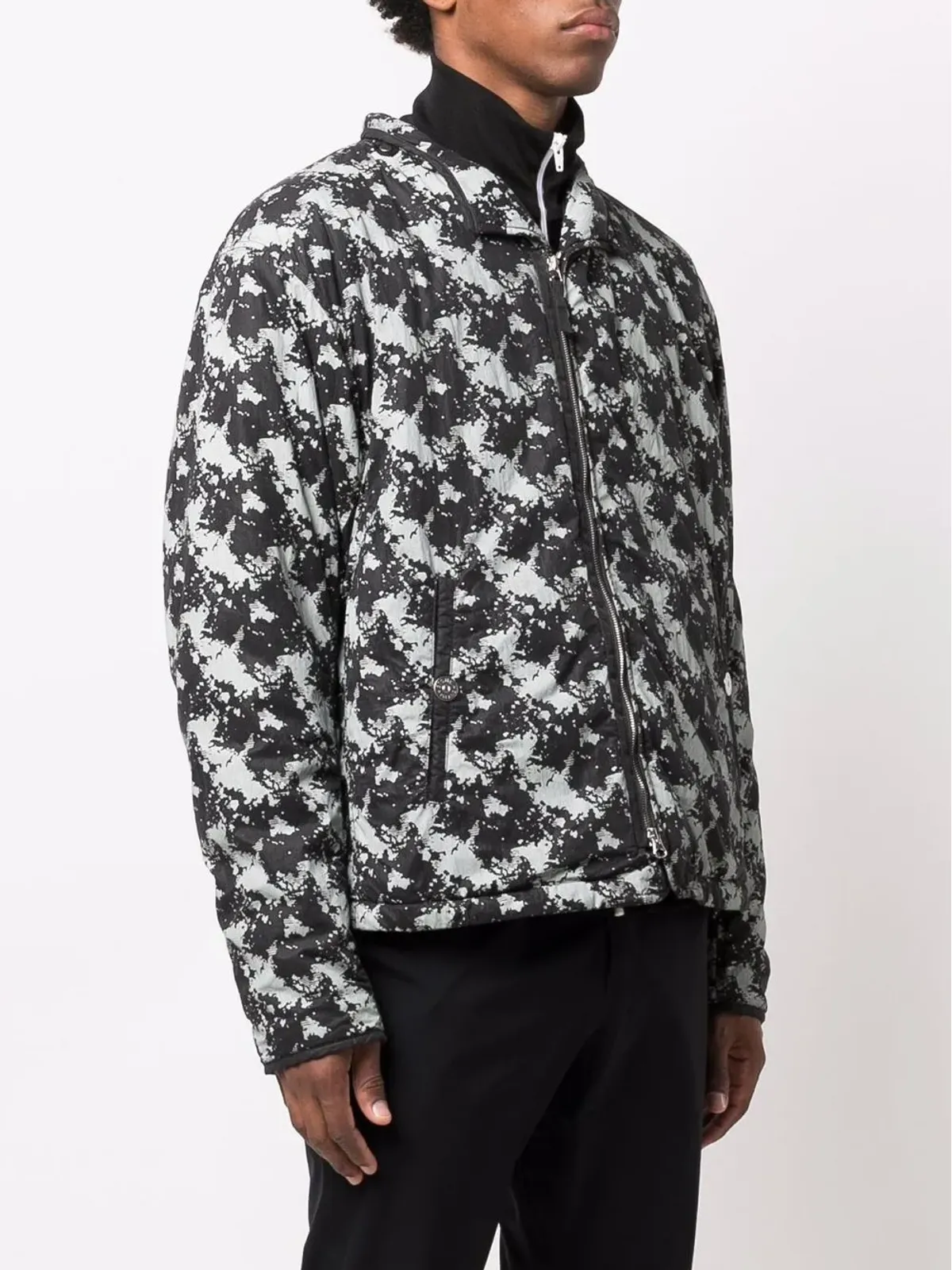 Stone Island Shadow Project グラフィックプリントボンバージャケット ブラック - 画像3