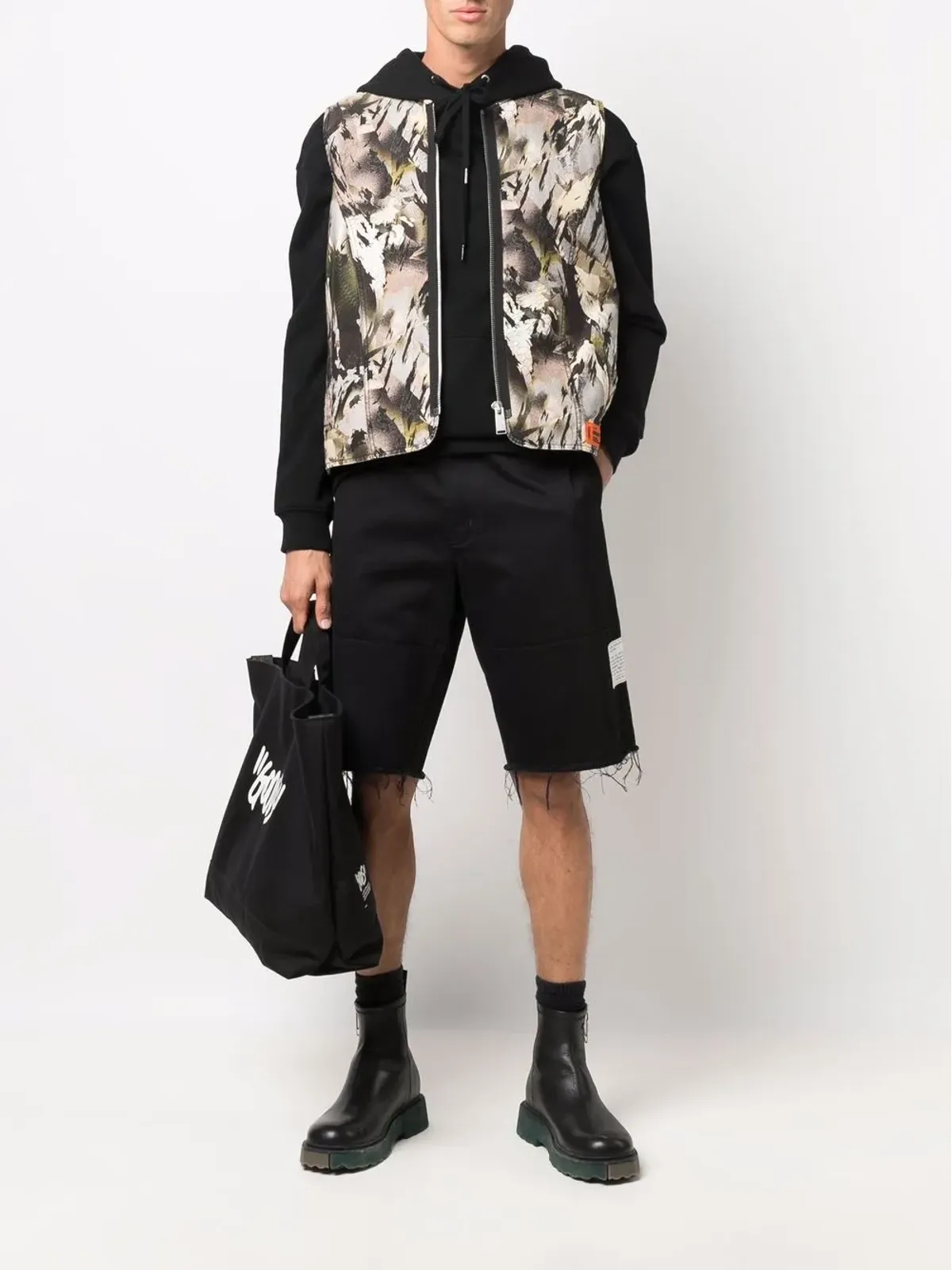 Heron Preston ローヘムデニムショーツ - ブラック - 画像2
