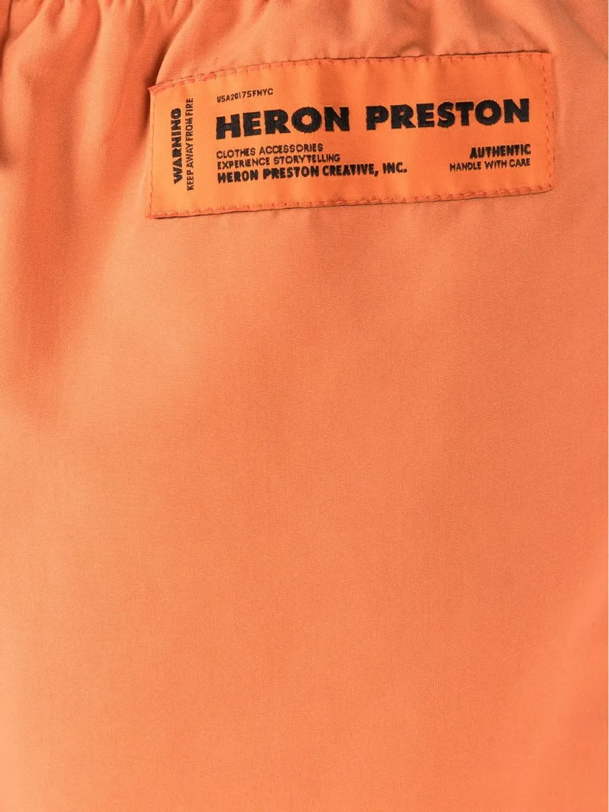 Heron Preston ロゴパッチ付きスイムショーツ - オレンジ - 画像3