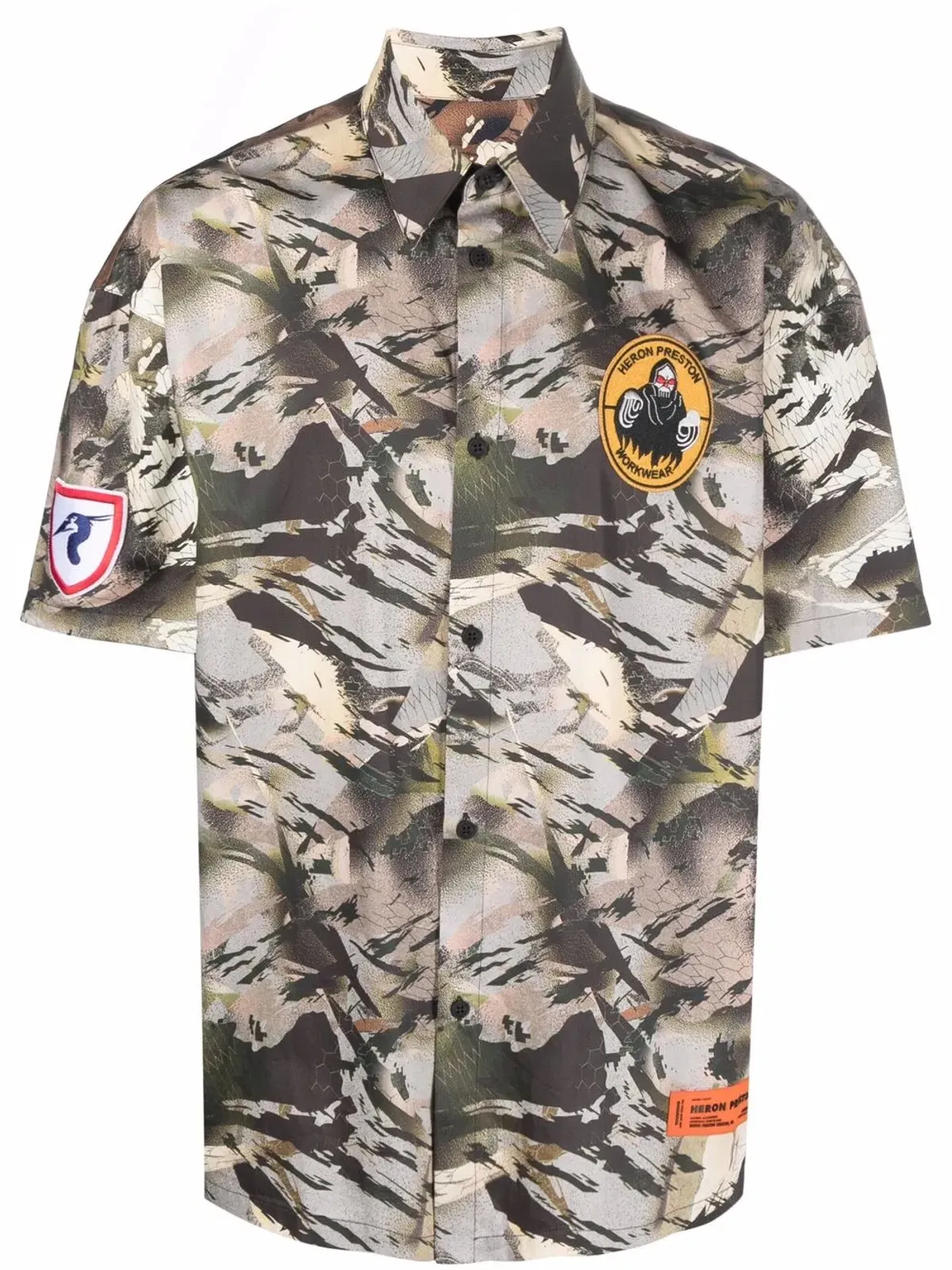 Heron Preston カモフラージュプリント ボウリングシャツ - 画像1