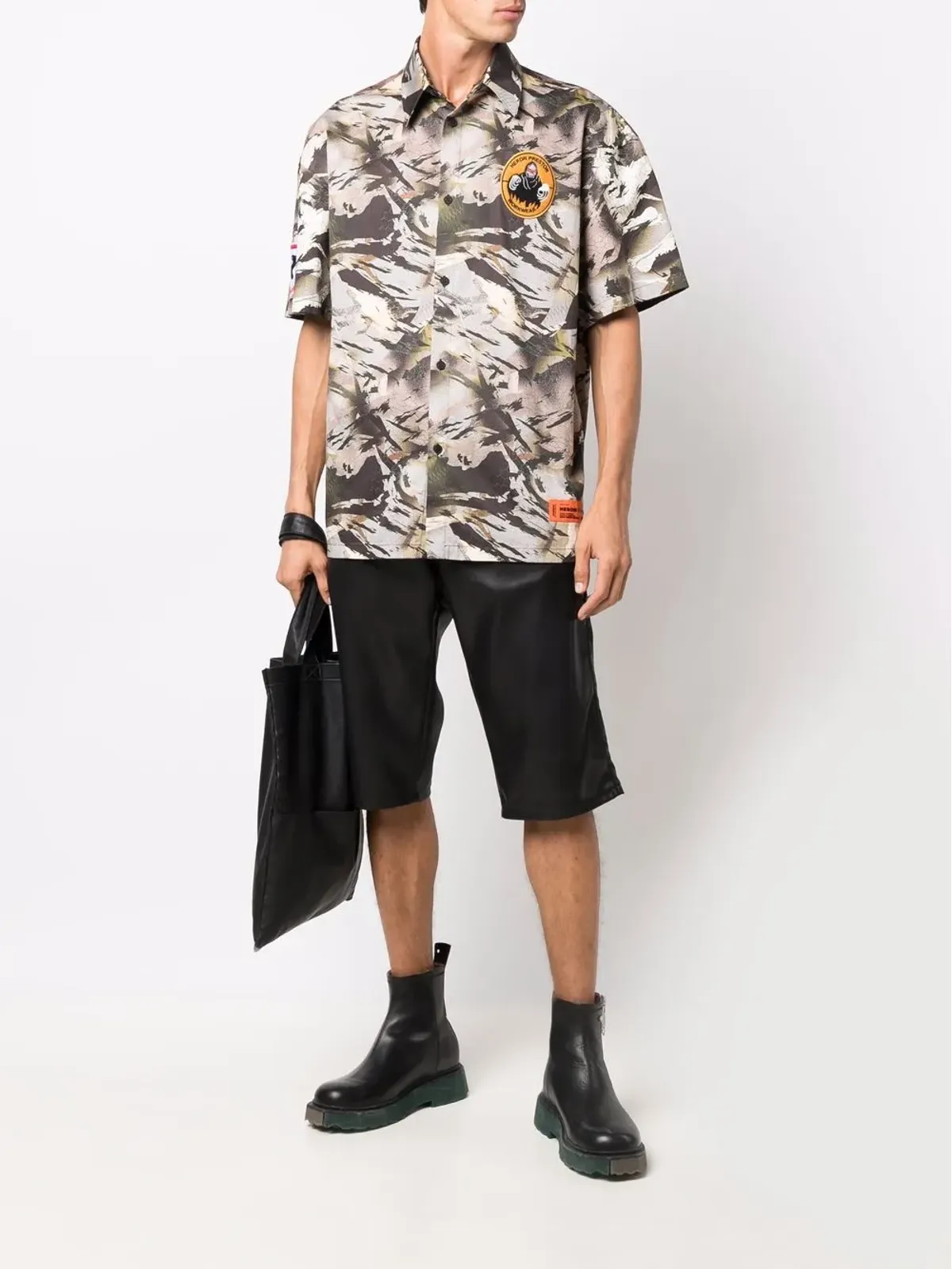 Heron Preston カモフラージュプリント ボウリングシャツ - 画像2