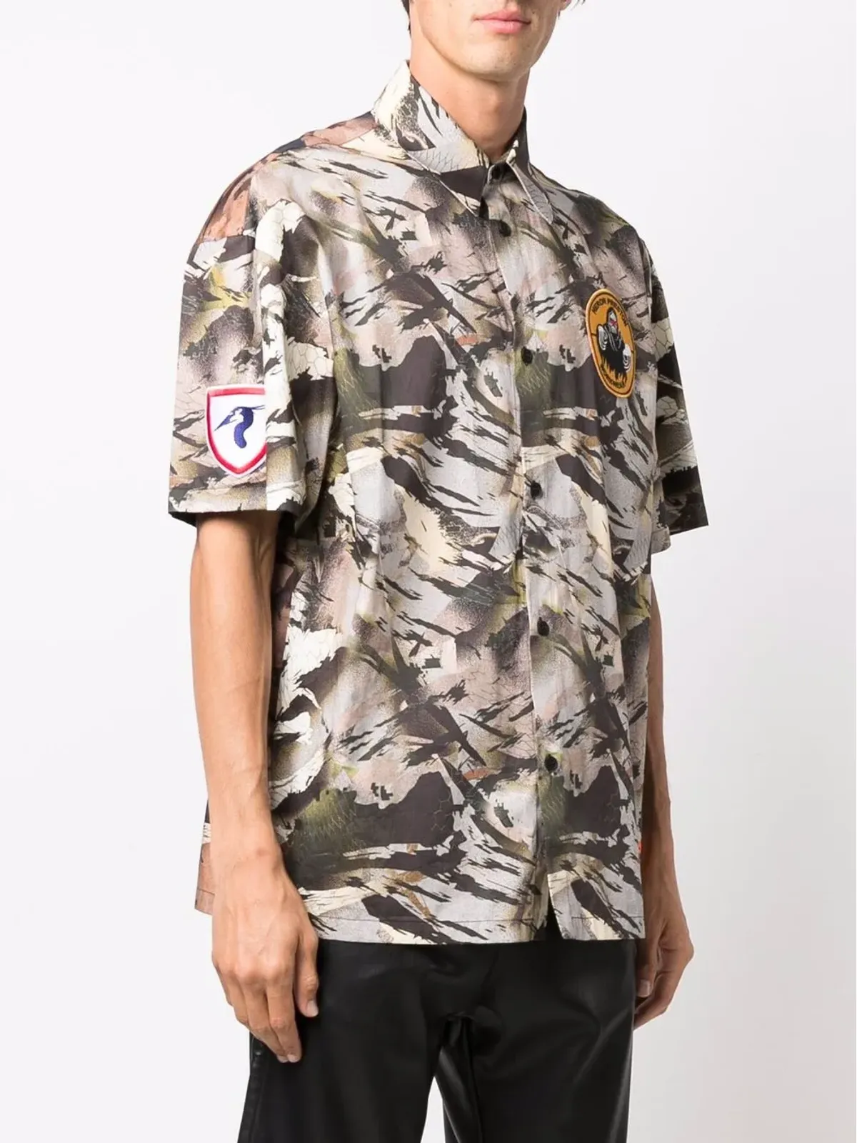 Heron Preston カモフラージュプリント ボウリングシャツ - 画像3
