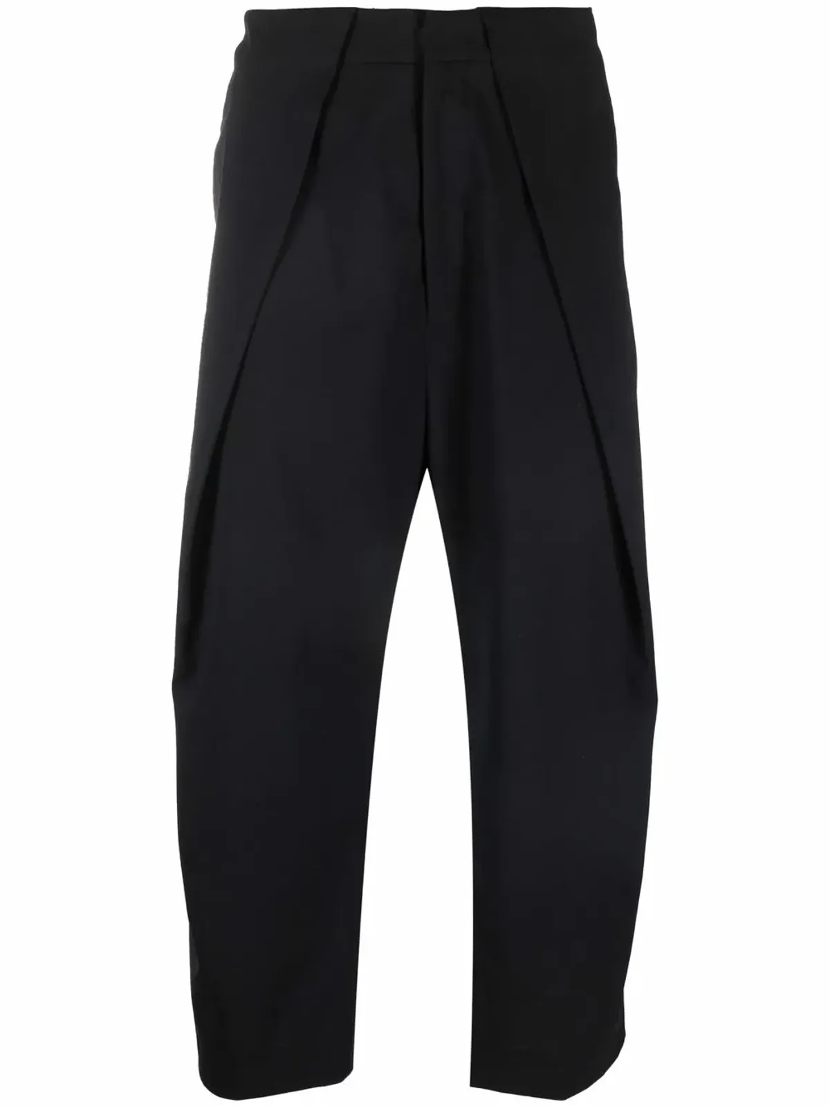 Balmain ドレープストレートレッグ クロップドパンツ - ブラック - 画像1