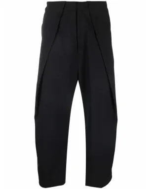 Balmain ドレープストレートレッグ クロップドパンツ - ブラック - サムネイル1