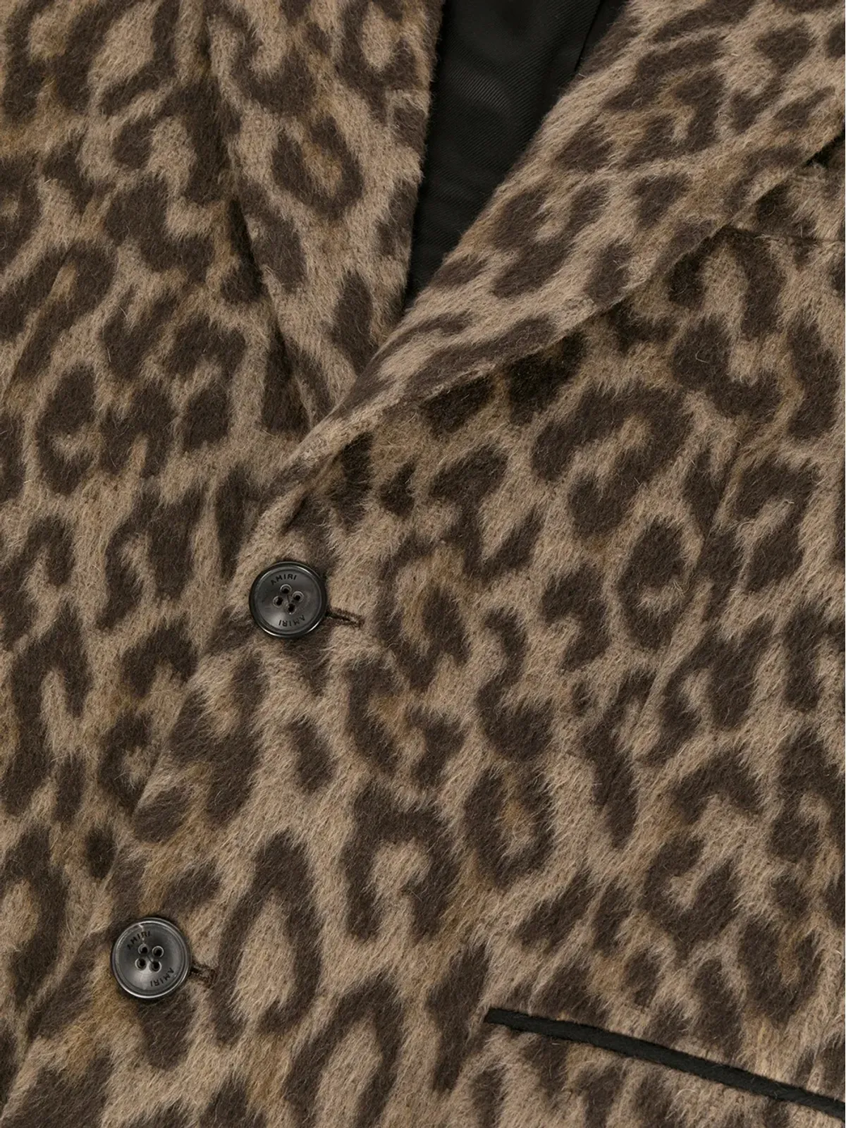 AMIRI ブラウンのヒョウ柄 シングルブレストコート - 画像5