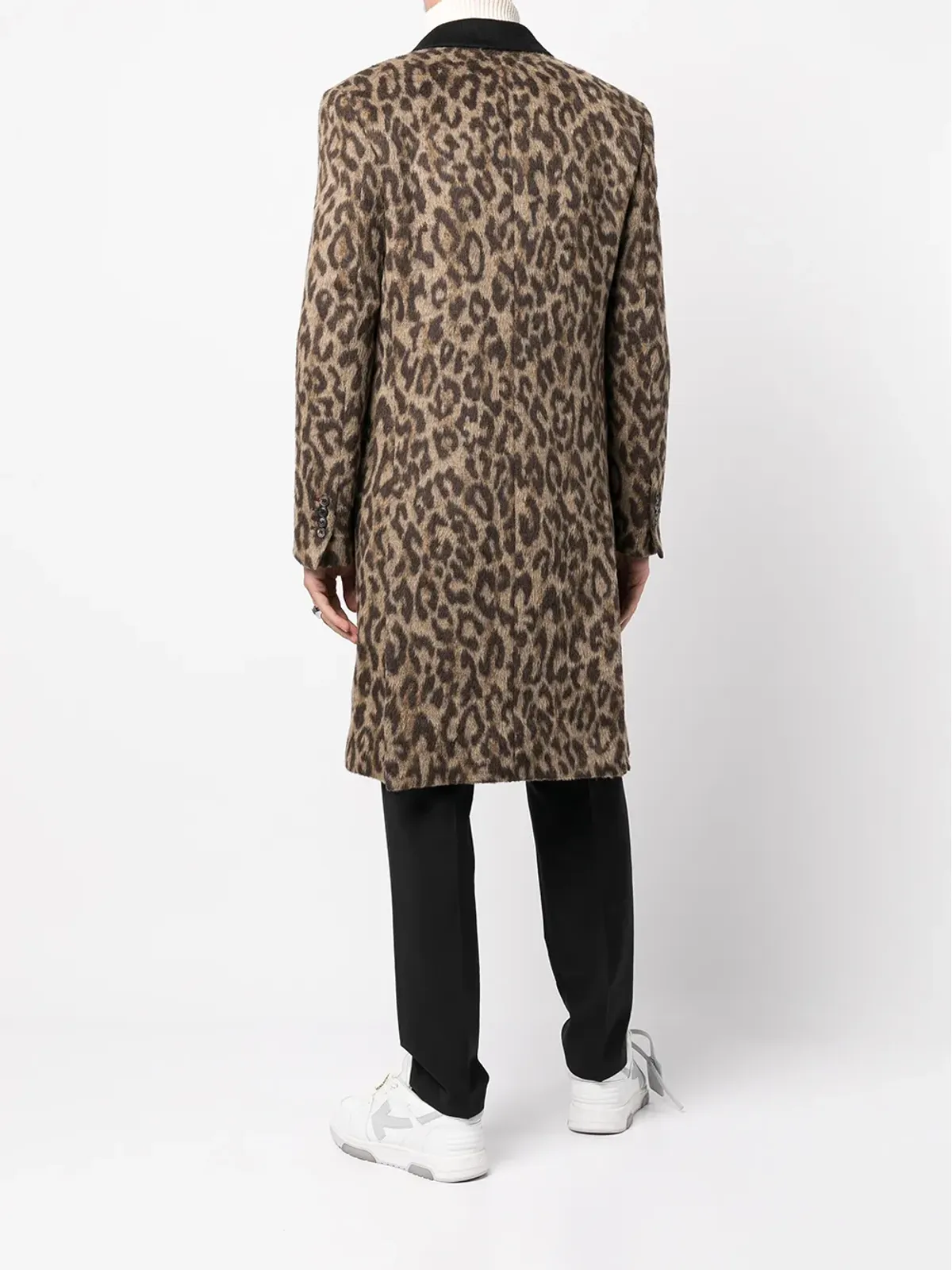 AMIRI ブラウンのヒョウ柄 シングルブレストコート - 画像4