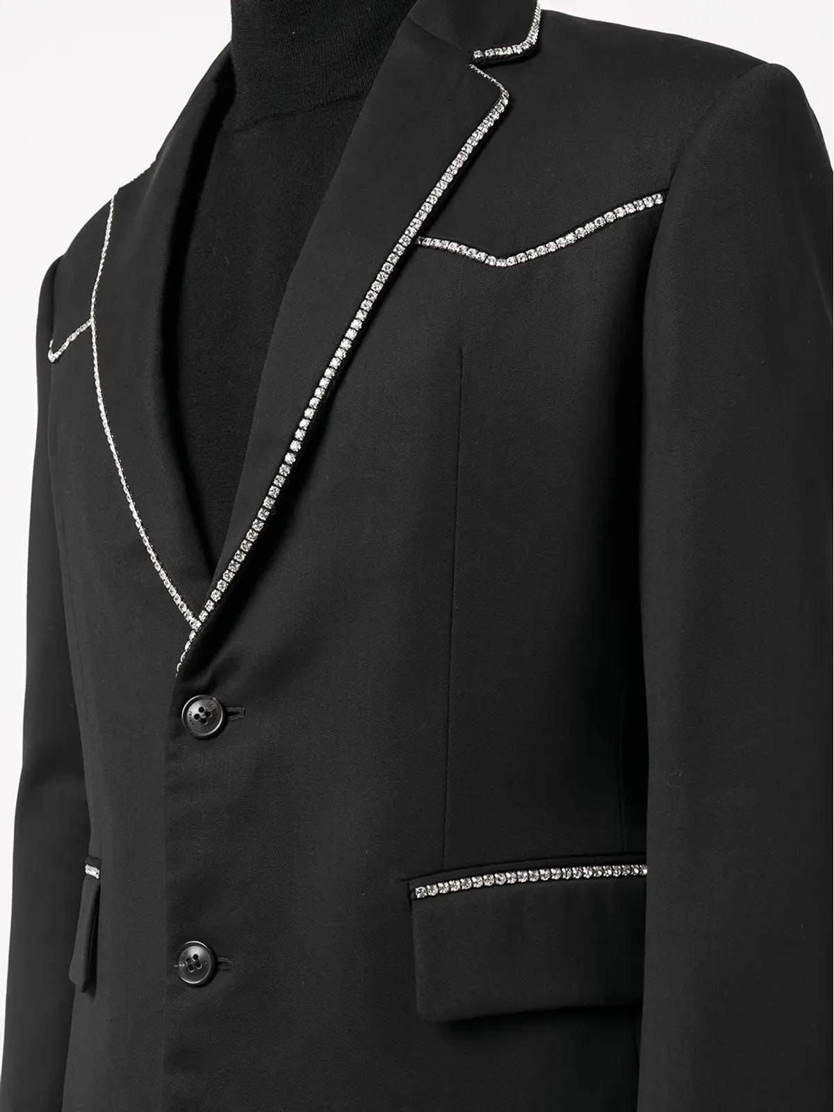 AMIRI クリスタルトリム付きシングルブレストブレザー - 画像5