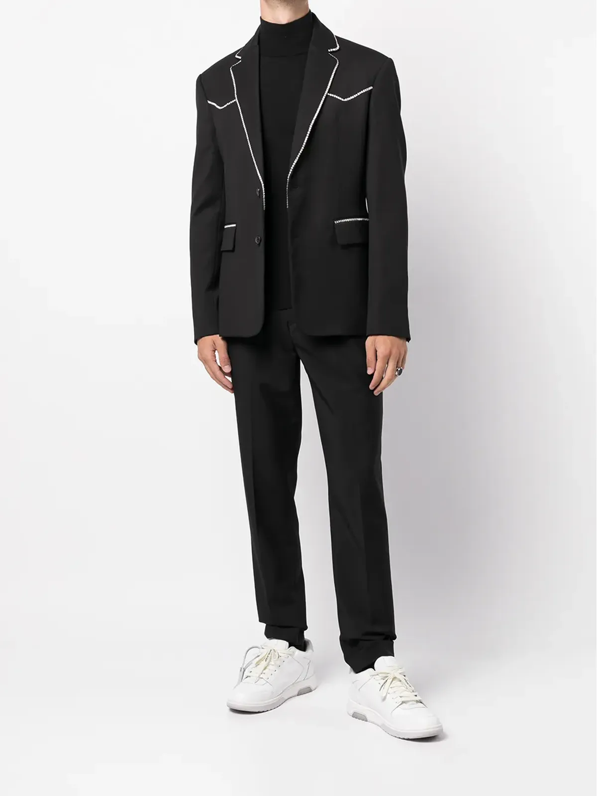 AMIRI クリスタルトリム付きシングルブレストブレザー - 画像2