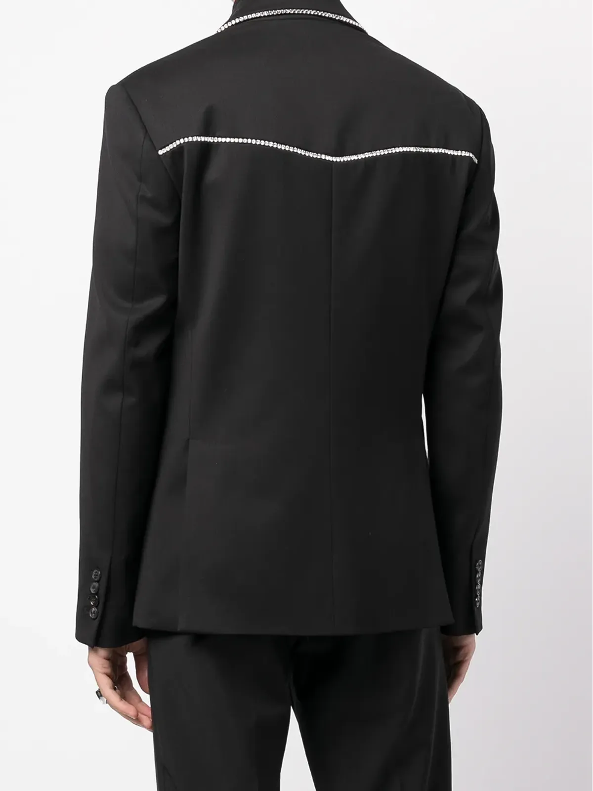 AMIRI クリスタルトリム付きシングルブレストブレザー - 画像4
