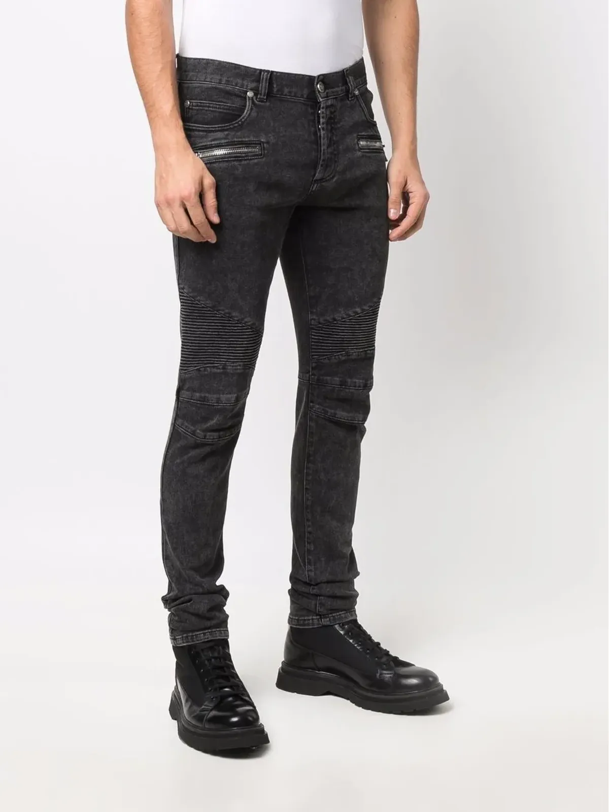 Balmain リブドニー・スリムフィットジーンズ - 画像3