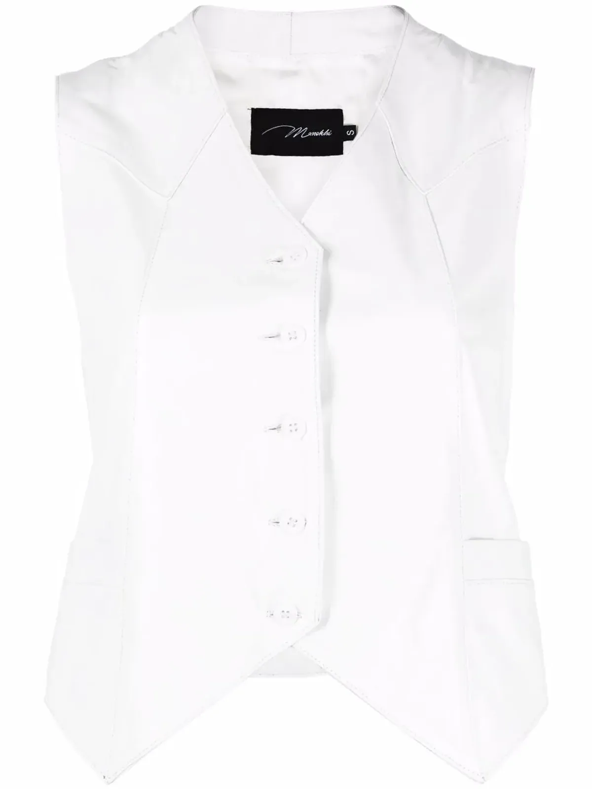 Manokhi button-down sleeveless vest - White - 画像1