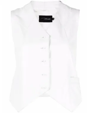 Manokhi button-down sleeveless vest - White - サムネイル1