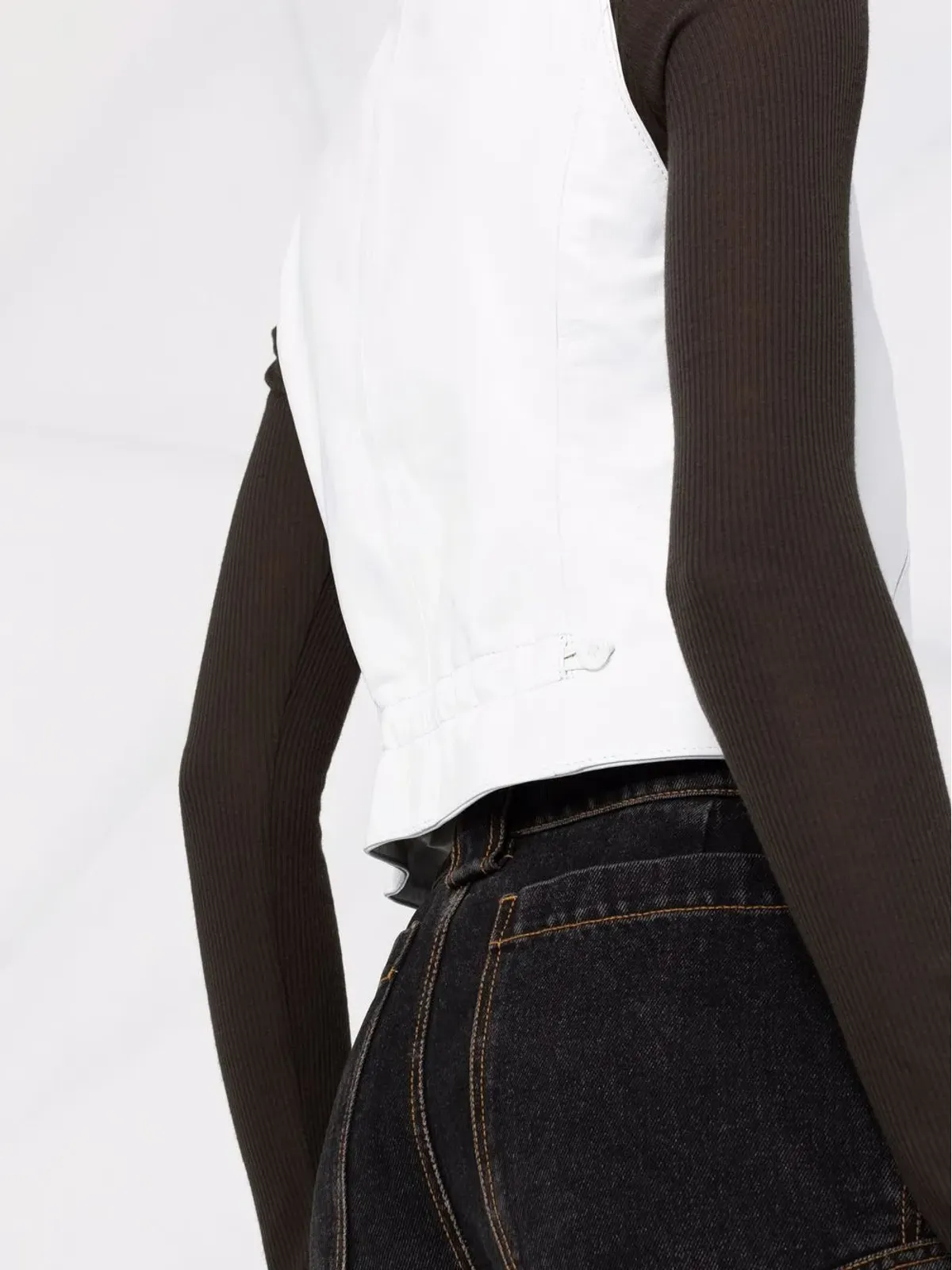 Manokhi button-down sleeveless vest - White - 画像5