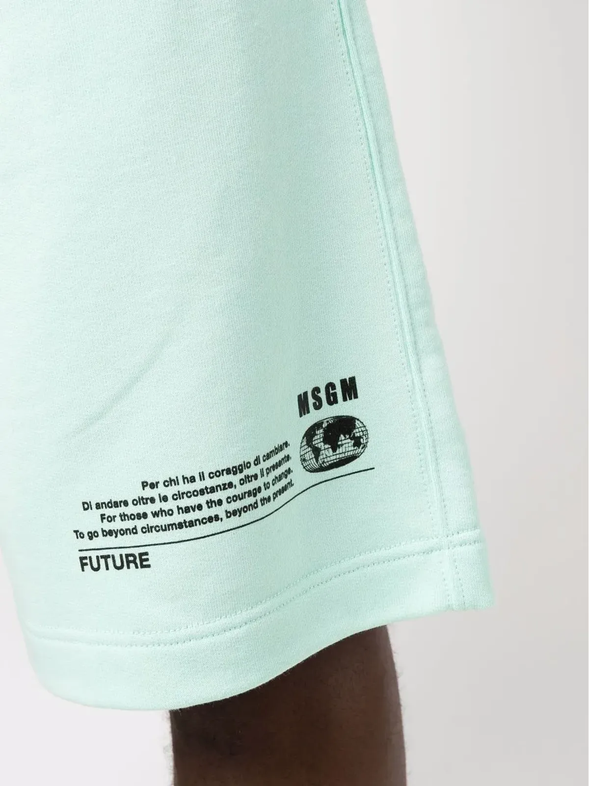 MSGM 膝丈コットントラックショーツ グリーン - 画像5