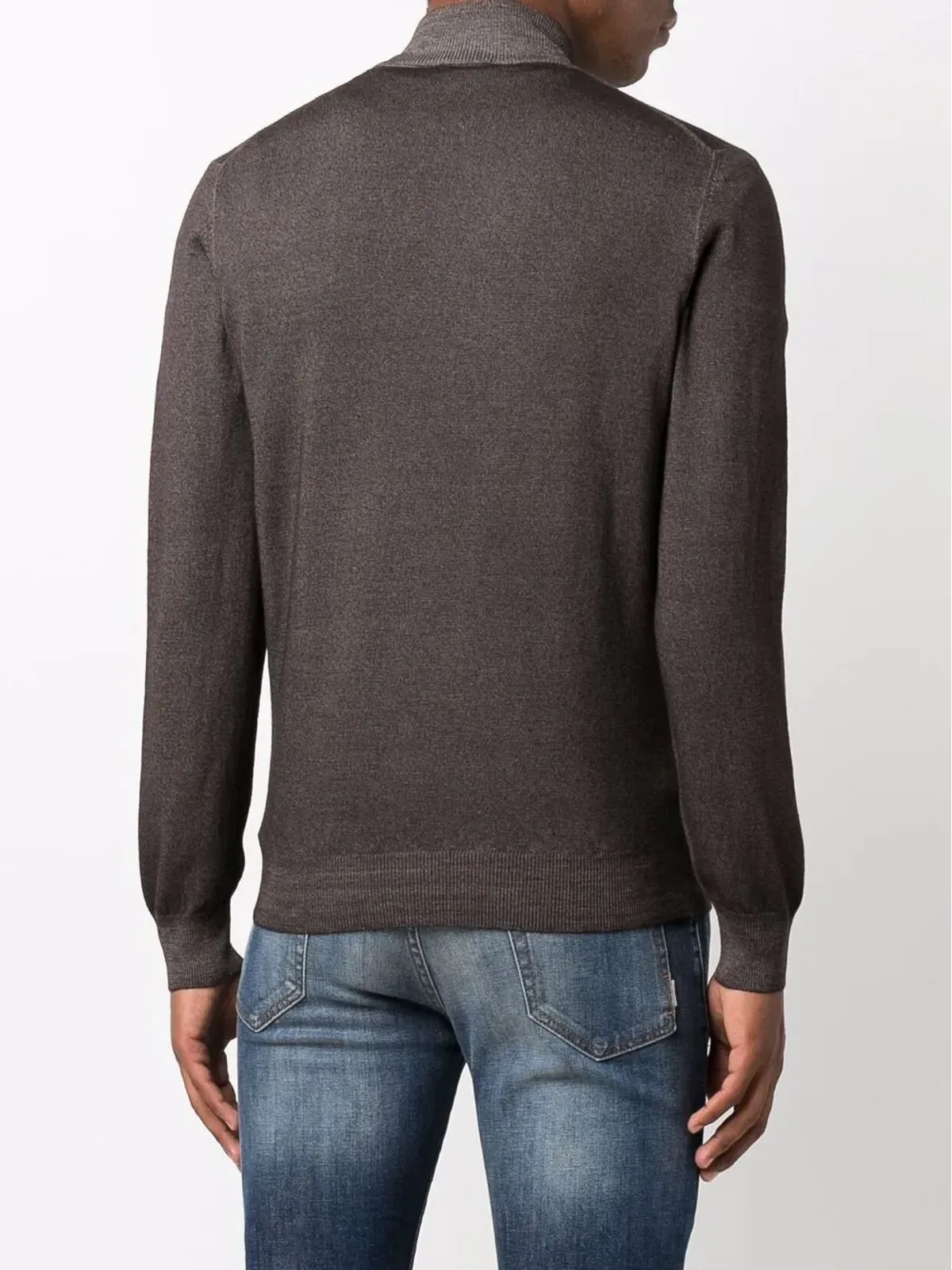 Barba zipped-up cardigan - Brown - 画像4