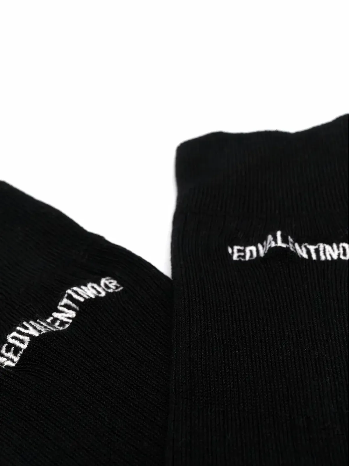 RED Valentino ロゴ刺繍の太もも丈ソックス - 画像2