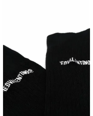 RED Valentino ロゴ刺繍の太もも丈ソックス - サムネイル2
