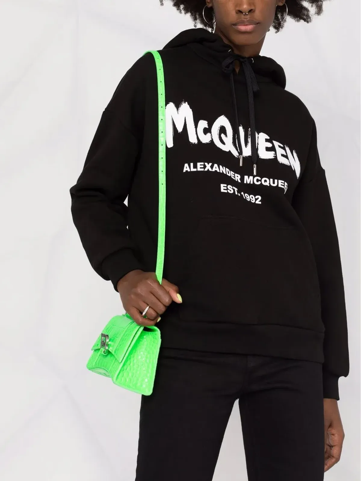 Alexander McQueen ロゴプリント コットン パーカー - 画像5