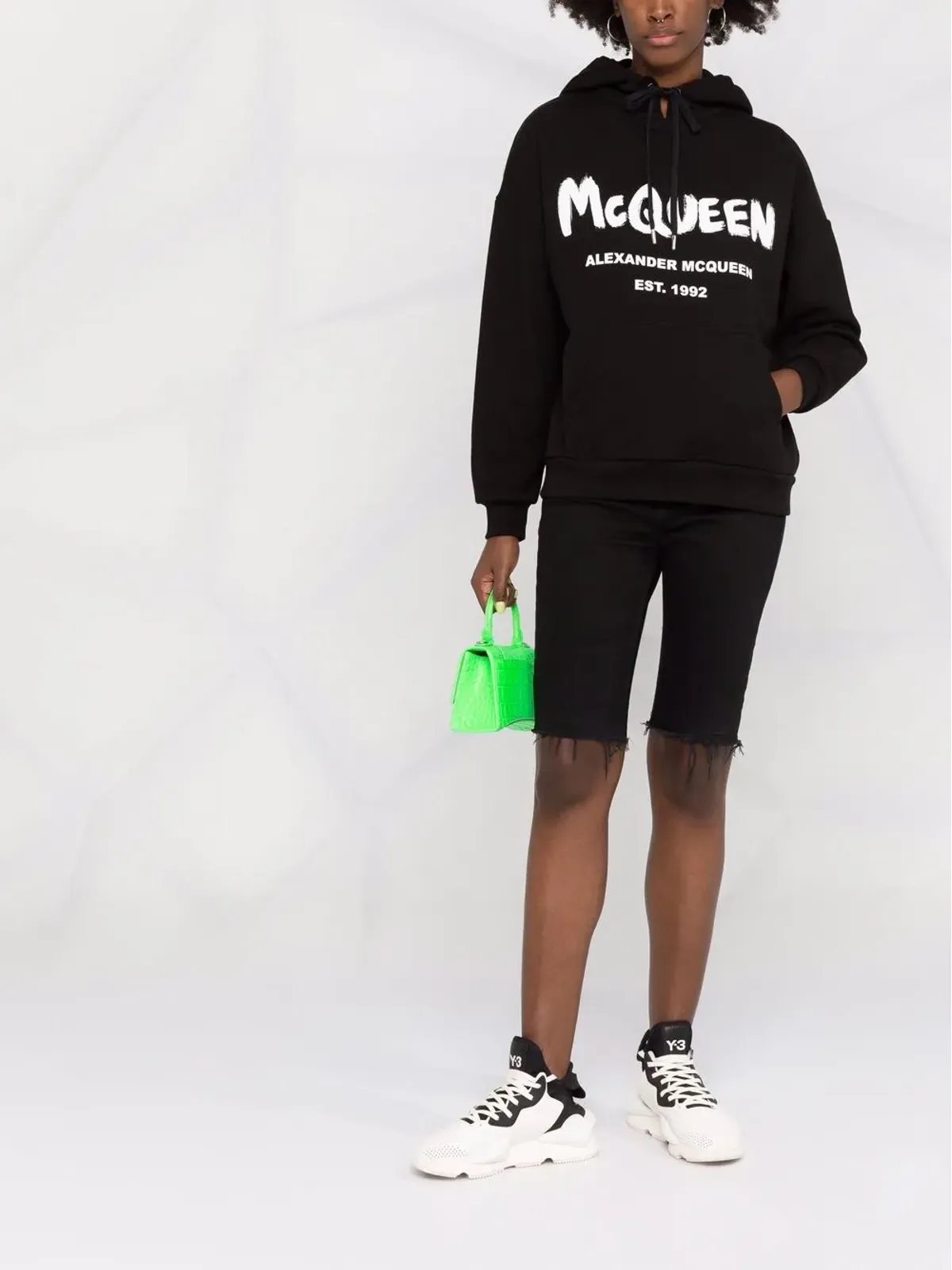 Alexander McQueen ロゴプリント コットン パーカー - 画像2