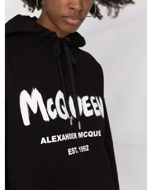 Alexander McQueen ロゴプリント コットン パーカー - サムネイル3