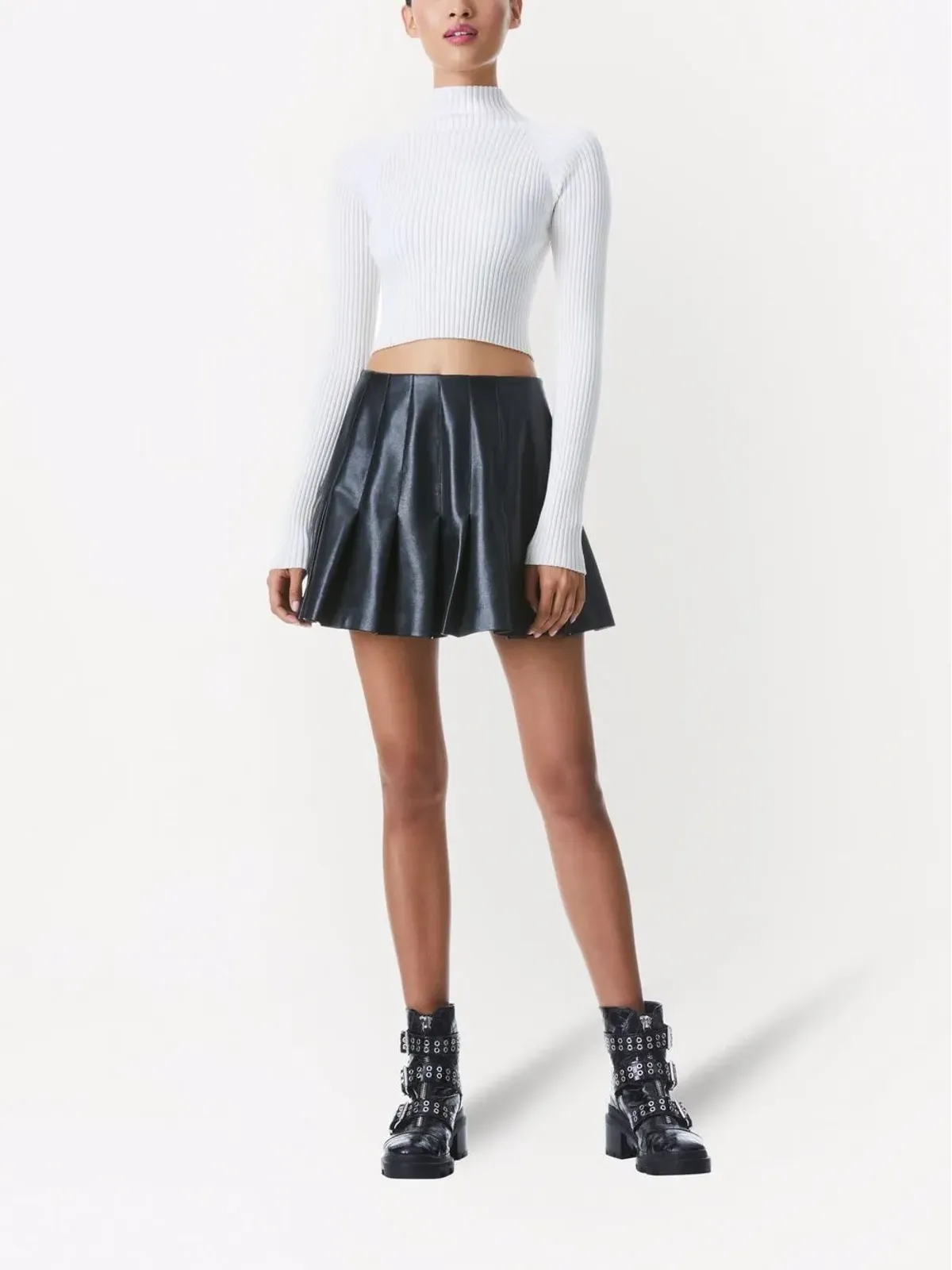 alice + olivia カーター フェイクレザー プリーツスカート - 画像2