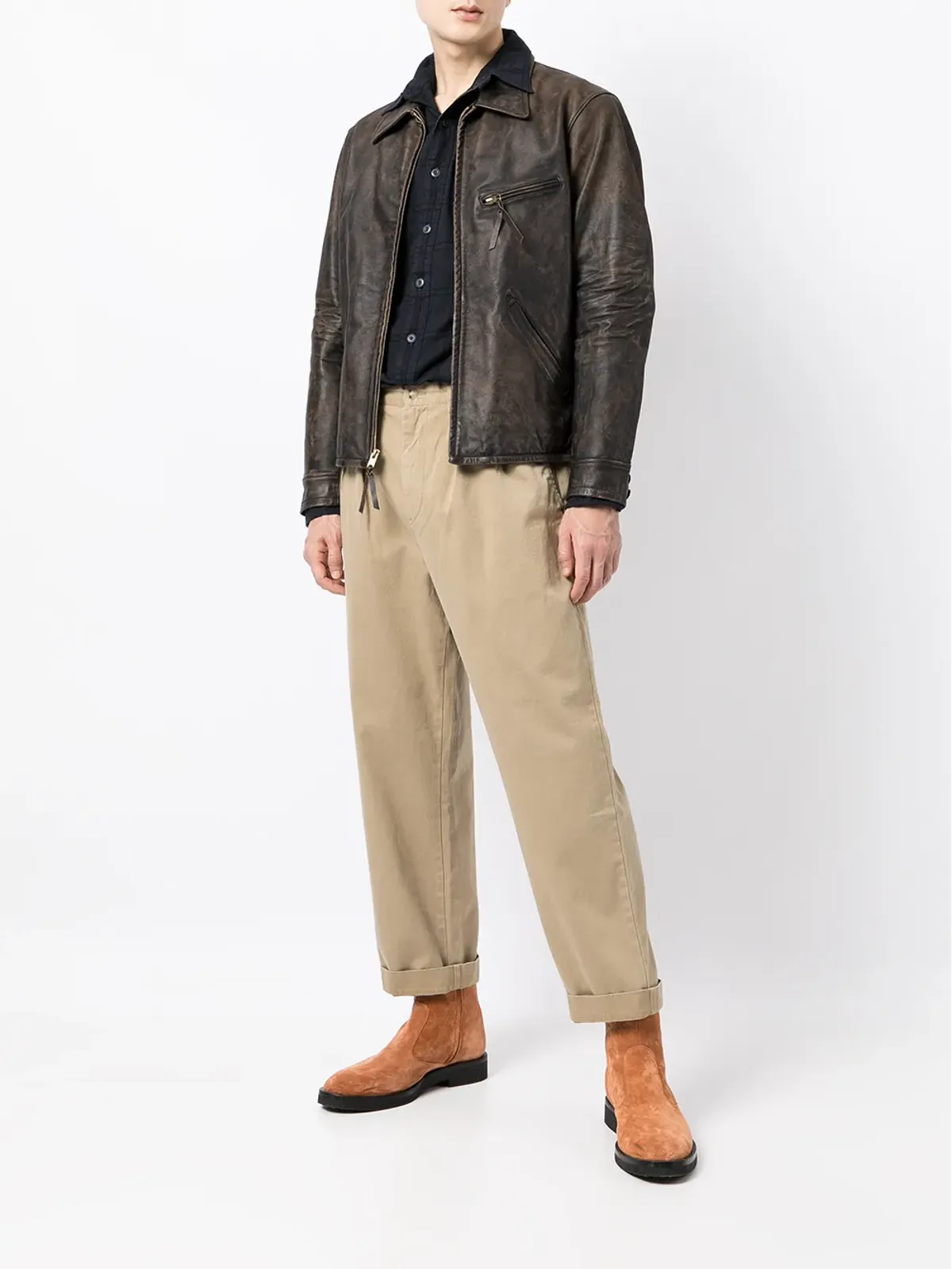 Ralph Lauren RRL ジップ付きレザージャケット - 画像2