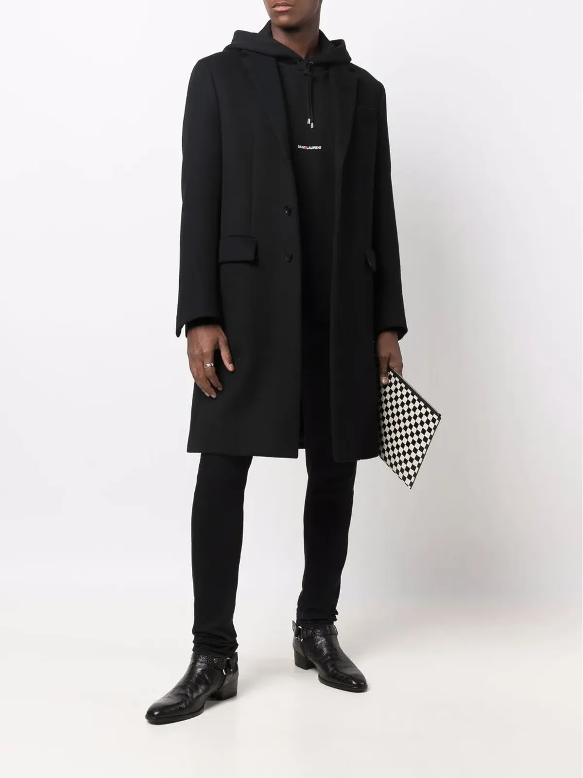 Saint Laurent ロゴプリントフーディー - 画像2