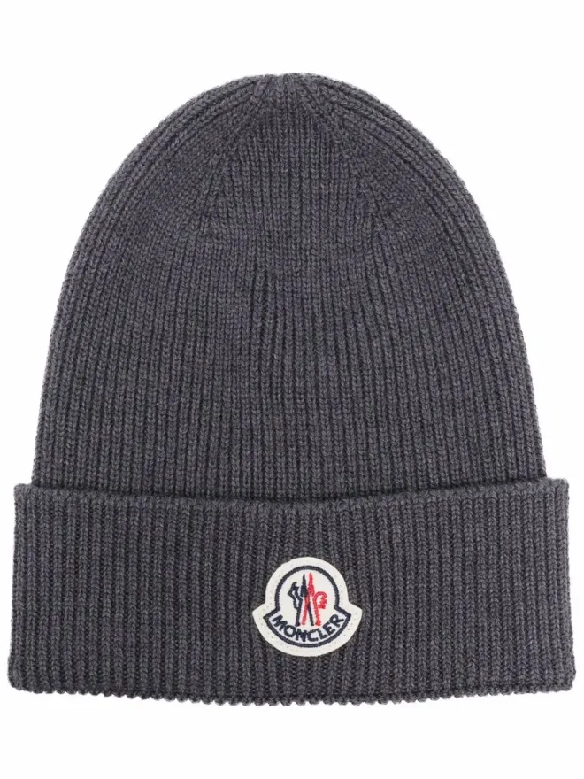 Moncler Moncler ロゴパッチ付きニット帽の商品画像