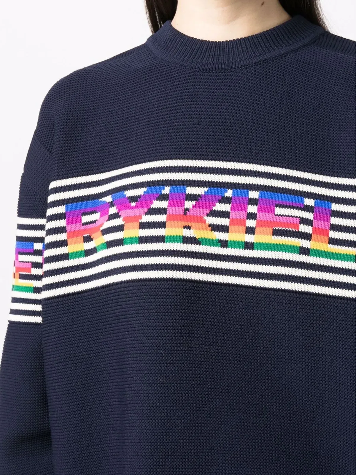 Sonia Rykiel ストライプ ロゴ入りニットジャンパー - 画像5
