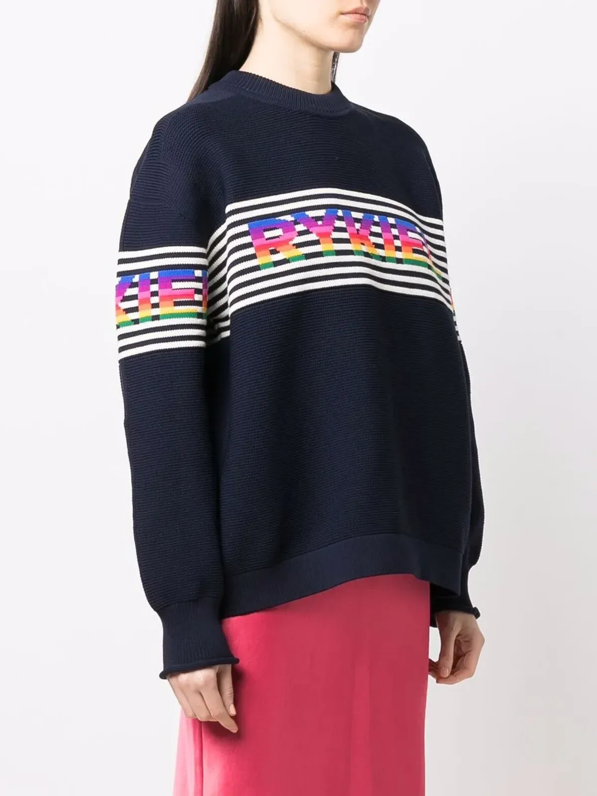 Sonia Rykiel ストライプ ロゴ入りニットジャンパー - 画像3