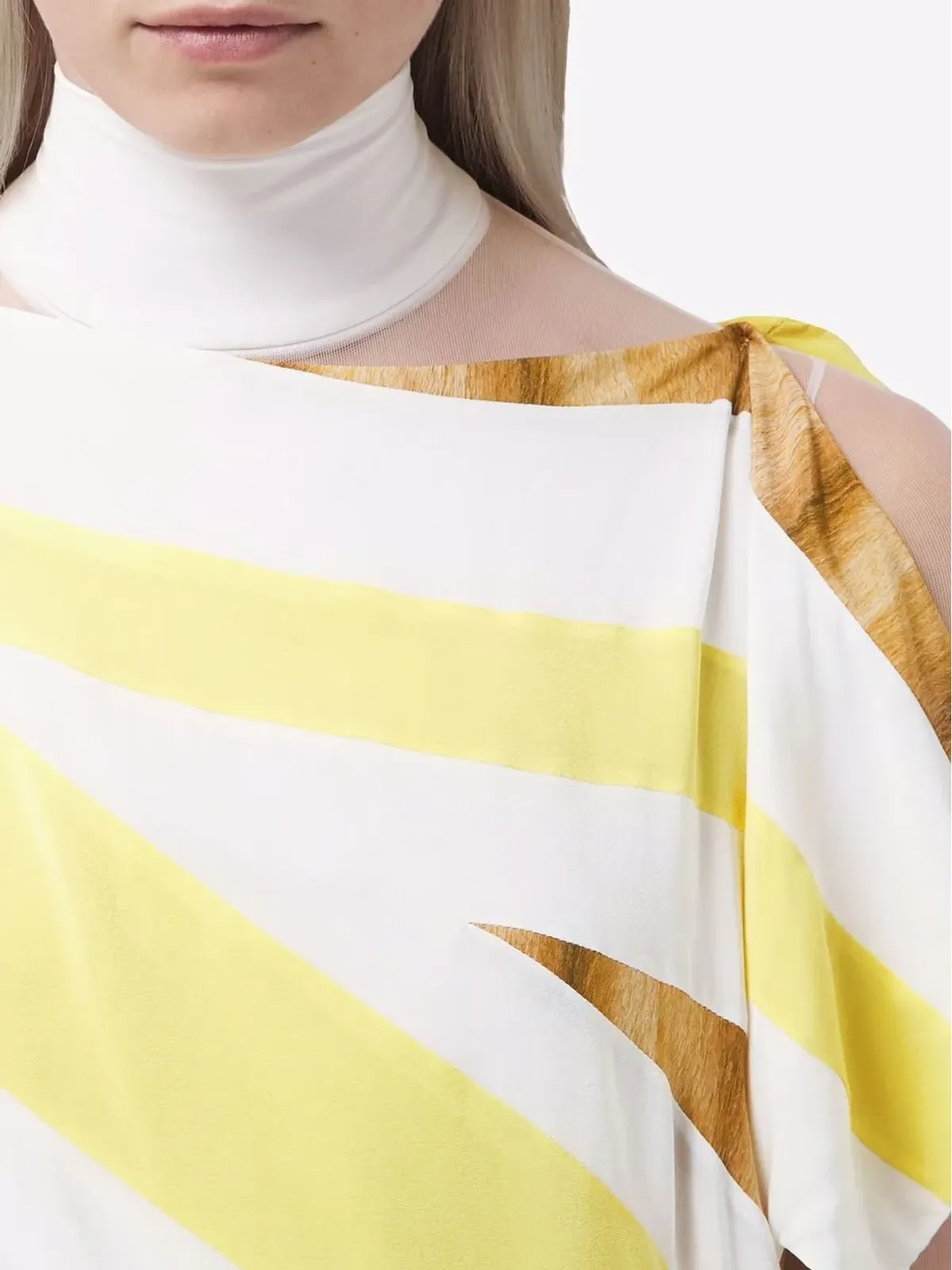 Burberry グラフィックプリント アシンメトリックドレス - ホワイト - 画像5