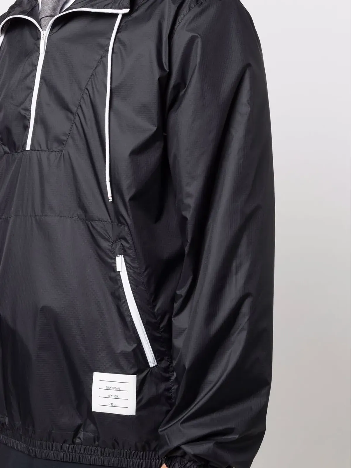 Thom Browne ロゴパッチフーデッドジャケット - 画像5