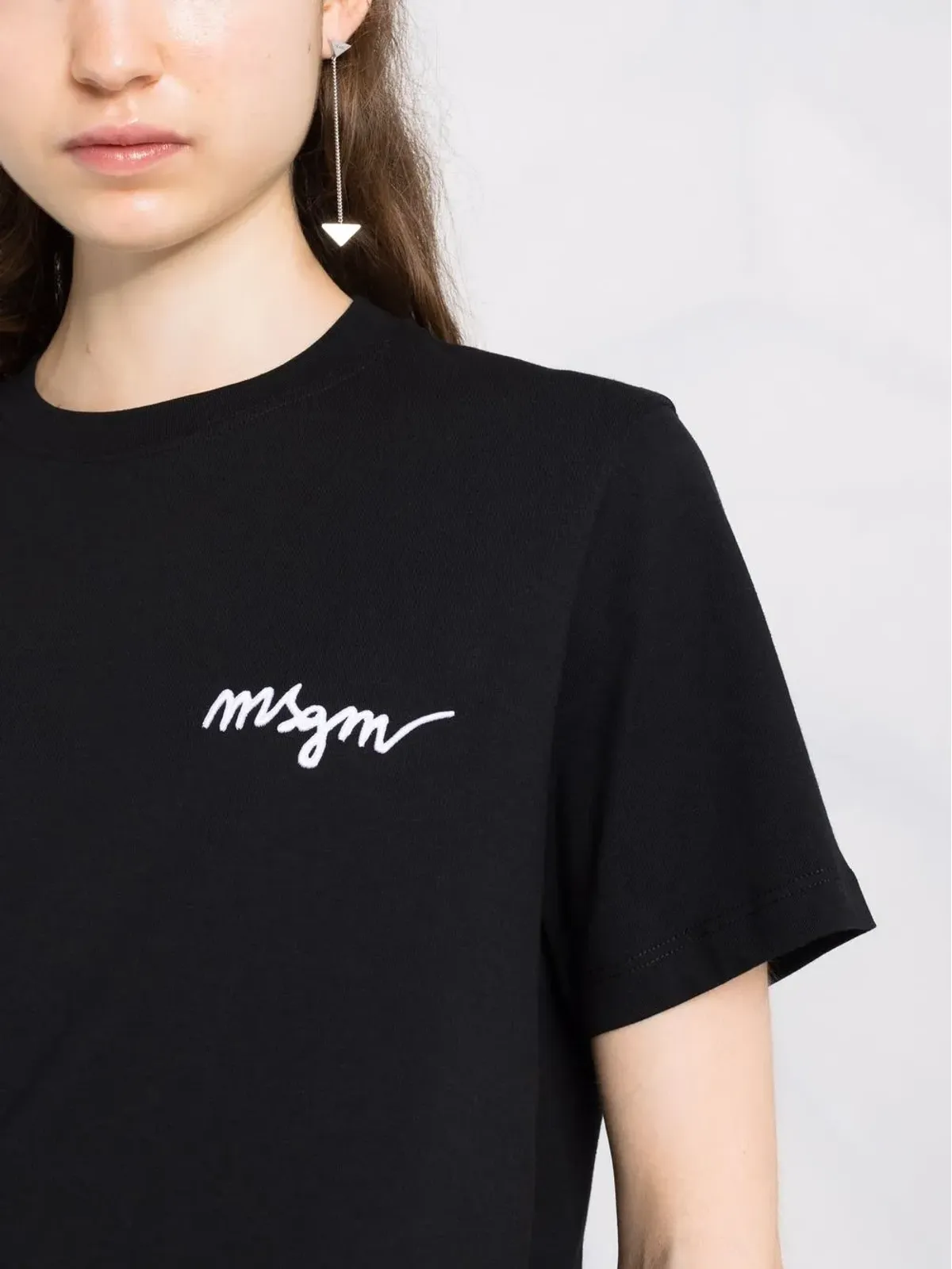MSGM 胸ロゴ クルーネック Tシャツ - 画像5