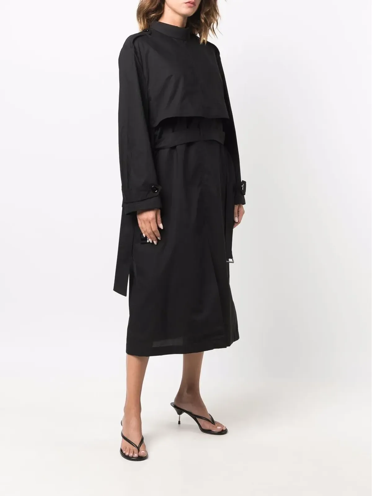 MM6 Maison Margiela トレンチコットンミディドレス - 画像3