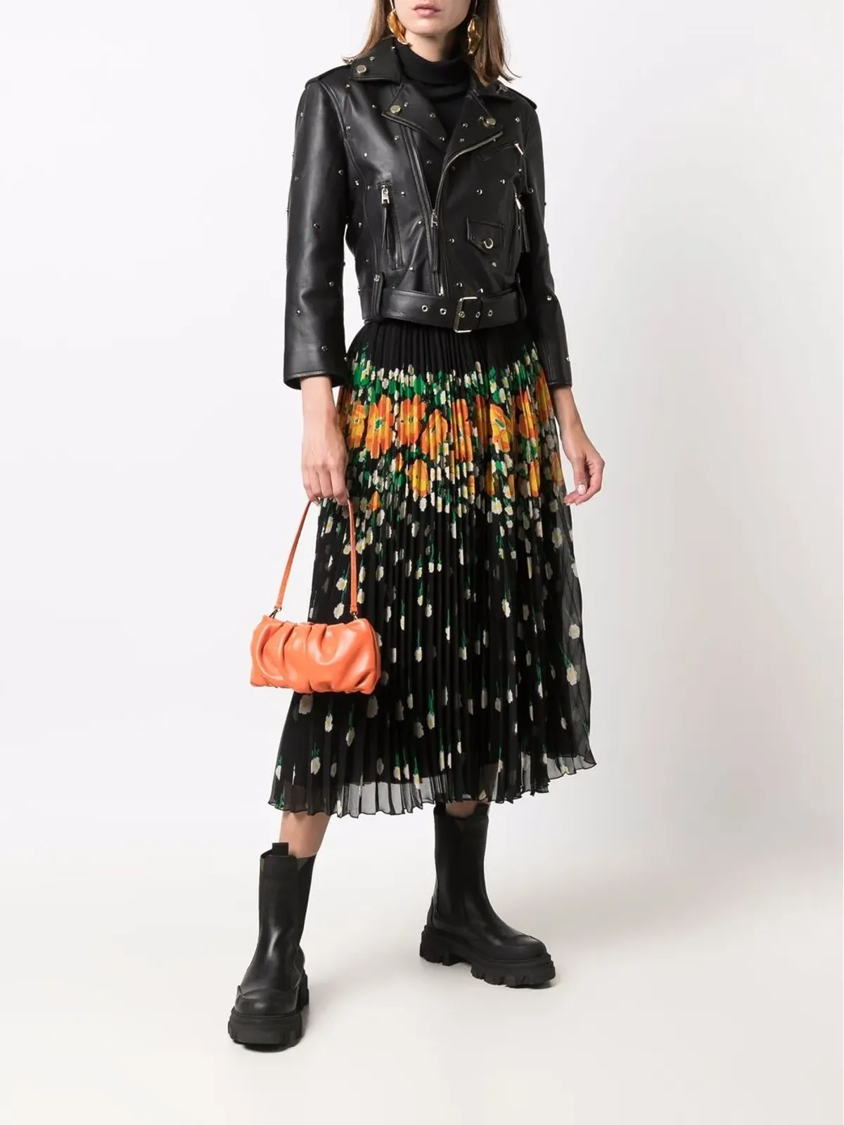 RED Valentino 花柄プリーツミディスカート - 画像2