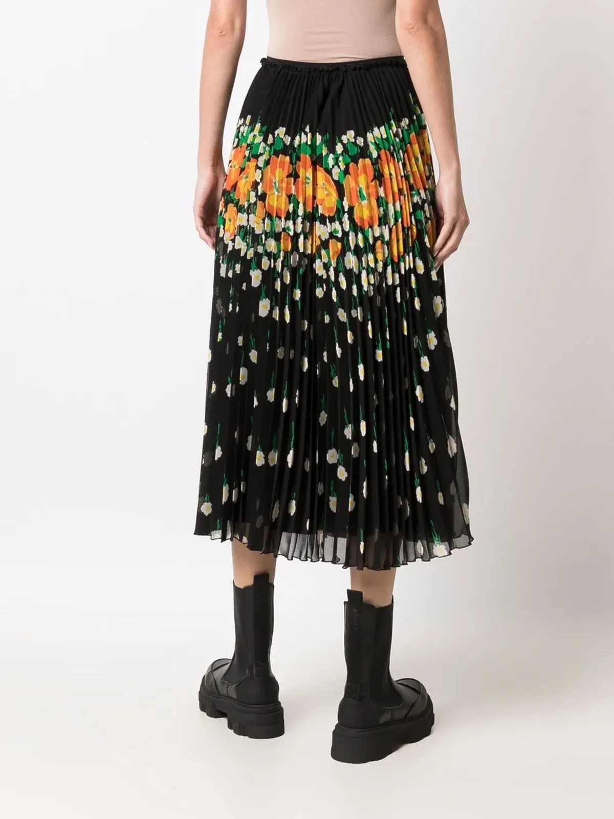 RED Valentino 花柄プリーツミディスカート - 画像4