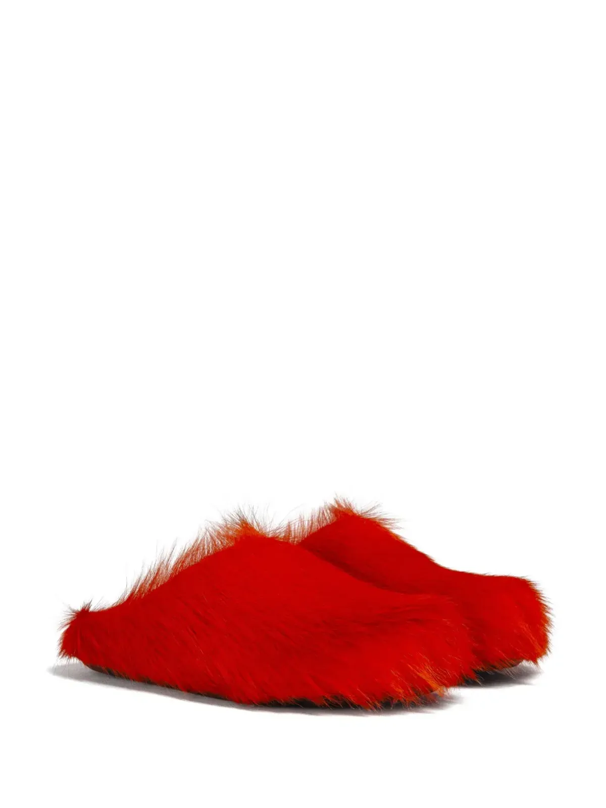 Marni フセット サボット カーフヘア ミュール オレンジ - 画像2