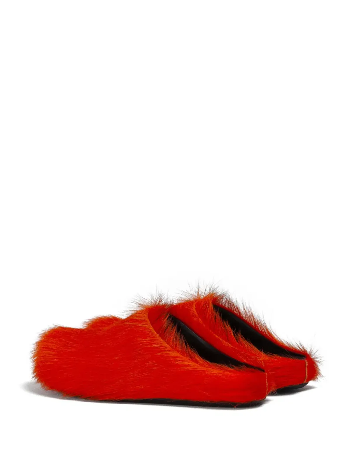 Marni フセット サボット カーフヘア ミュール オレンジ - 画像3