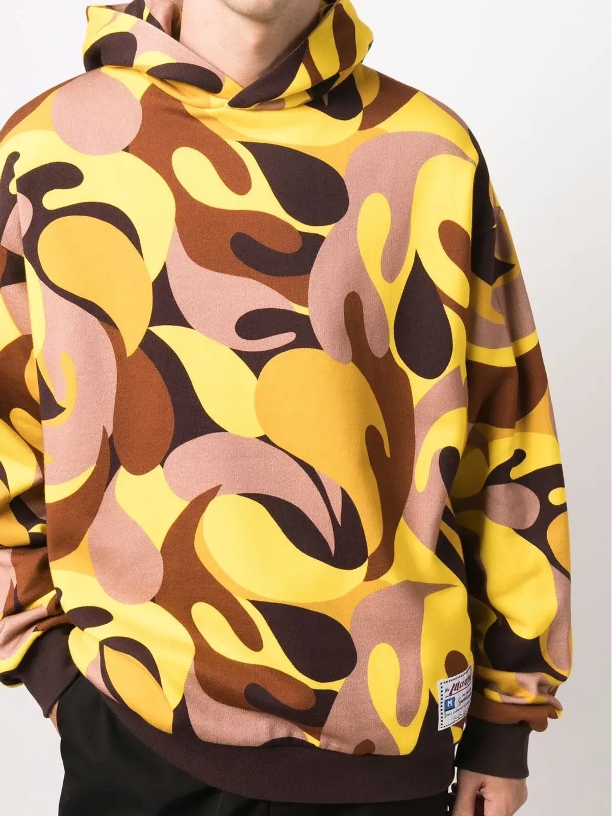 Marni アシッドイエロー カモフラージュ柄フーディ - 画像5