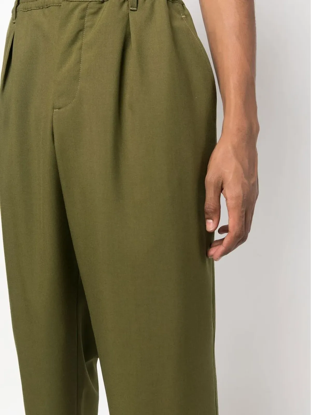 Marni クロップド・エラスティックパンツ - グリーン - 画像5